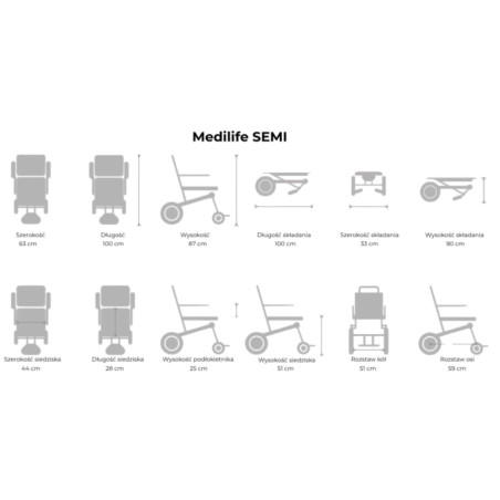 Elektryczny Multifunkcyjny wózek chodzik balkonik inwalidzki Medilife SEMI