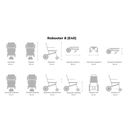 Elektryczny wózek inwalidzki Robooter 8 - szary