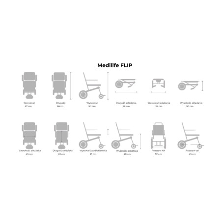 Wózek inwalidzki manualny Medilife Flip